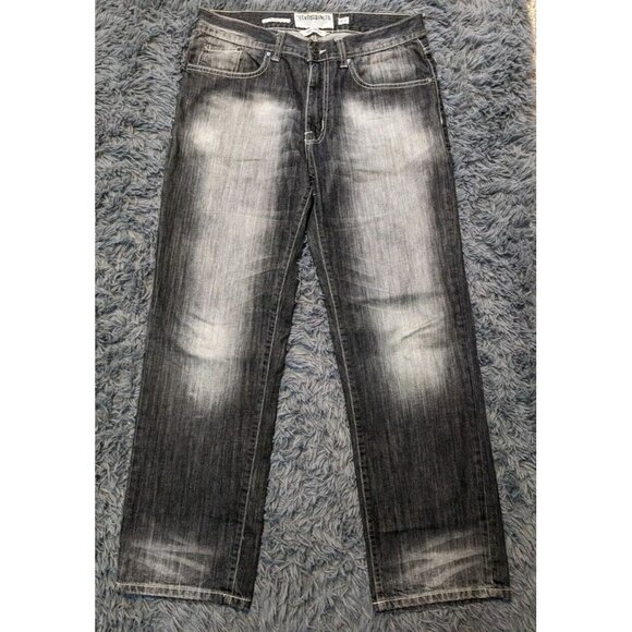Ecko Unlimited Jeans Mens Size 32x32 Hang 'Em High Relaxed Fit Faded Dark Denim - Picture 8 of 8